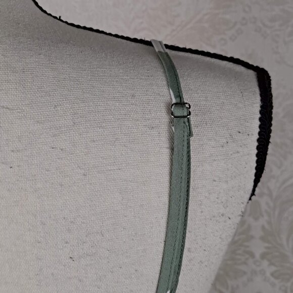 SBEtro Size Small Green Midi Dress White Polka Dots Spaghetti Straps V-Neck NWOT - Picture 8 of 14